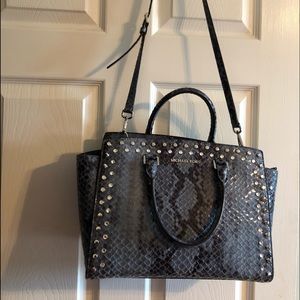 MICHAEL Michael Kors Lg  Selma Jewel Denim Satchel